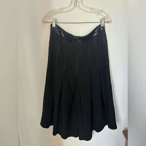 Sonia Rykiel black wide leg wool blend pants with sequin belt size T38 - Picture 9 of 9